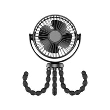 GOMINIMO 5000mAh Rechargeable Clip Fan with Flexible Tripod (Black) GO-CF-101-QF