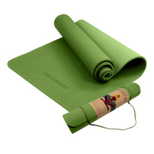 Powertrain Eco-friendly Dual Layer 6mm Yoga Mat | Olive | Non-slip Surface And Carry Strap For Ultimate Comfort And Portability