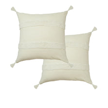 Accessorize Pair of Indra Cotton Tassel European Pillowcases - Off White