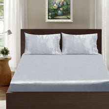 Ramesses Casablanca Satin Fitted Sheet Combo Set Silver King