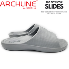 Archline Rebound Orthotic Slides Flip Flop Thongs Slip On Arch Support - Stone Grey - Euro 47