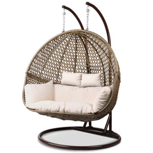 Gardeon Outdoor Double Hanging Swing Chair - Brown