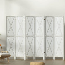 Artiss Silon Room Divider Screen Privacy Wood Dividers Stand 6 Panel White