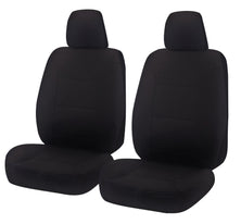 Seat Covers for MITSUBISHI TRITON MQ SERIES 01/2015 - ON SINGLE CAB CHASSIS FRONT 2X BUCKETS BLACK ALL TERRAIN