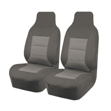 Seat Covers for TOYOTA HI ACE TRH-KDH SERIES 03/2005 - 01/2019 LWB SINGLE / CREW CAB / COMMUTER BUS FRONT 2X HIGH BUCKETS GREY PREMIUM
