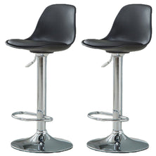 Bar Stools Kitchen Bar Stool Leather Barstools Swivel Gas Lift Counter Chairs x2 BS8402 Black