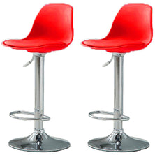 Bar Stools Kitchen Bar Stool Leather Barstools Swivel Gas Lift Counter Chairs x2 BS8402 Red