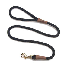 Mendota Clip Leash Small - lengths 3/8in x 6ft(10mm x1.8m) Made in the USA - Black