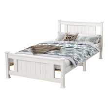 Single Solid Pine Timber Bed Frame – White