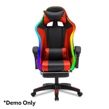 Mason Taylor 908 Racing Gaming Chair With RGB LED lights Belt PVC Leather Seat - Red
