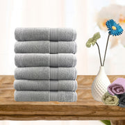 6 piece ultra light cotton face washers in silver