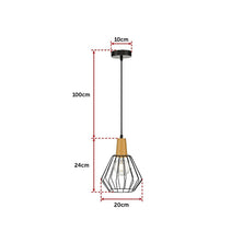 Wood Pendant Light Bar Black Lamp Kitchen Modern Ceiling Lighting