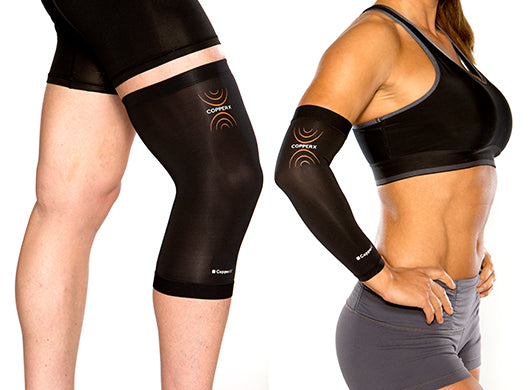danoz copper x compression wear knee elbow and back support