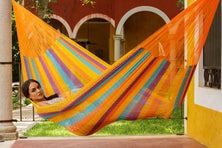 Mayan Legacy King Size Cotton Mexican Hammock in Alegra Colour