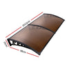 Instahut Window Door Awning 1mx2m Brown Hollow Sheet Plastic Frame