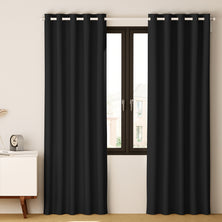 Artiss 2X Blockout Curtains Eyelet 240x230cm Black