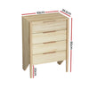 Artiss 4 Chest of Drawers - INEZ Oak