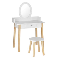 Keezi Kids Dressing Table Chair Set Wooden Leg Vanity Makeup Drawer Mirror