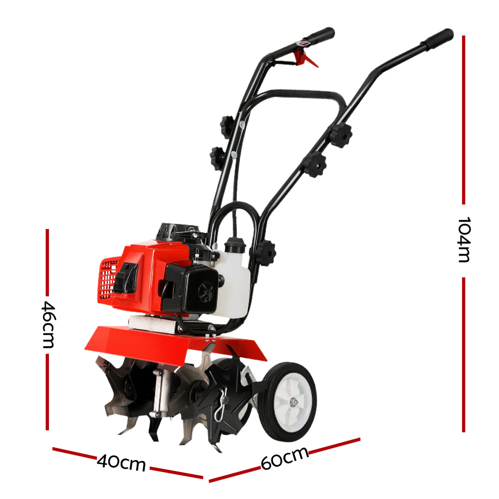 Giantz 88CC Tiller Garden Cultivator Rototiller 6 Blades Soil Plower Rotary Hoe