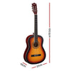 Alpha 39 Inch Classical Guitar Wooden Body Nylon String Beginner Gift Sunburst