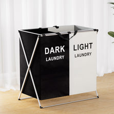 Artiss Laundry Basket Hamper Large Foldable Washing Clothes Storage 2 Sections