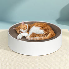 i.Pet Cat Scratching Board Scratcher Cardboard Kitten Indoor Round Bed Catnip