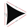 Instahut Shade Sail 5x5x5m Triangle 280GSM 98% Black Shade Cloth