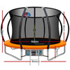 Everfit 10FT Trampoline for Kids w/ Ladder Enclosure Safety Net Rebounder Orange