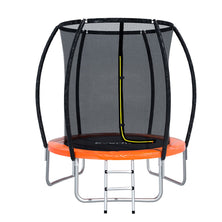 Everfit 6FT Trampoline for Kids w/ Ladder Enclosure Safety Net Rebounder Orange
