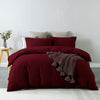 Royal Comfort Vintage Washed 100% Cotton Quilt Cover Set Bedding Ultra Soft - Double - Mulled Wine