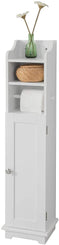Toilet Paper Holder with Storage, Freestanding Cabinet, Toilet Brush Holder and Toilet Paper Dispenser 20x100x18 cm