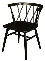 Sierra Cross Back Oak Chair - Set of 2 (Black)