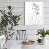 Wall Art 60cmx90cm Line Art Girl White Frame Canvas