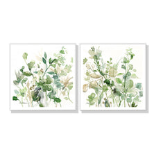 Wall Art 40cmx40cm  Sage Garden By Carol Robinson 2 Sets White Frame Canvas
