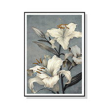 Wall Art 100cmx150cm Floral Lily II Black Frame Canvas