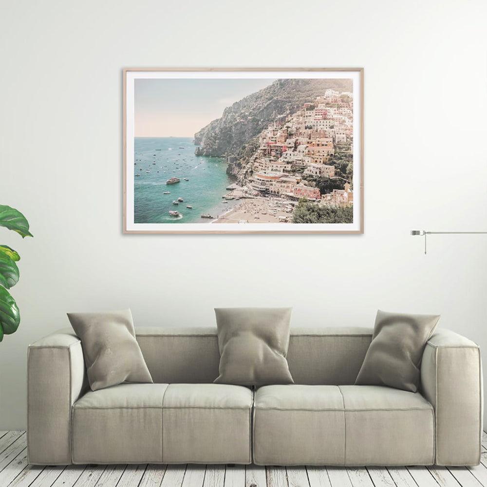 Wall Art 40cmx60cm Italy Amalfi Coast Wood Frame Canvas