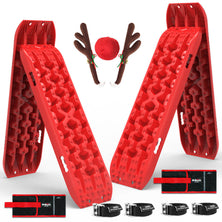 X-BULL Recovery tracks Boards 2 Pairs Sand Mud Snow 4WD Gen3.0 With Reindeer Car Antlers