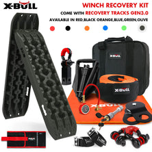 X-BULL Winch Recovery Kit with Recovery Tracks Boards Gen 3.0 Snatch Strap Off Road 4WD Olive