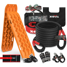 X-BULL 4X4 Recovery Kit Kinetic Recovery Rope Snatch Strap soft shackle / 2PCS Recovery Tracks Boards 4WD Gen3.0