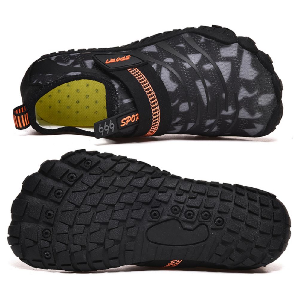 Kids Water Shoes Barefoot Quick Dry Aqua Sports Shoes Boys Girls (Pattern Printed) - Black Size Bigkid US4 = EU36