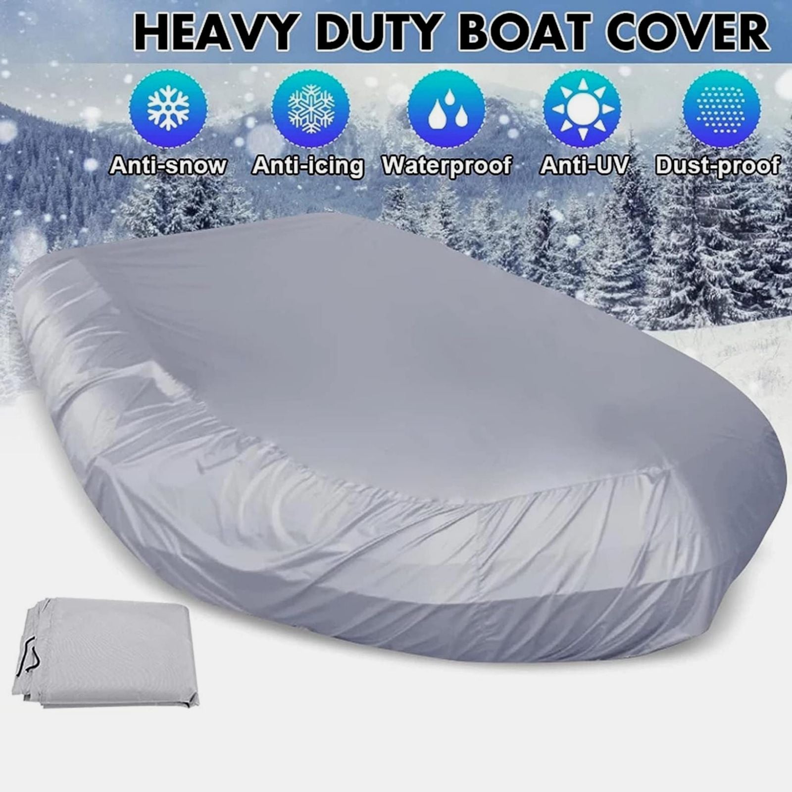 210D Inflatable Boat Cover UV Resistant Inflatable Dinghy Boat Cover Waterproof UV Sun Dust Protective Case Kayak Oxford Cloth Cover ( 380 cm )