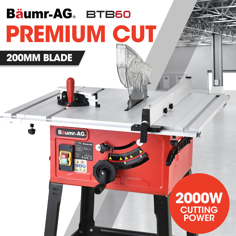 Baumr-AG 2000W 254mm Corded Table Saw with Stand, Extendable, Laser Guide