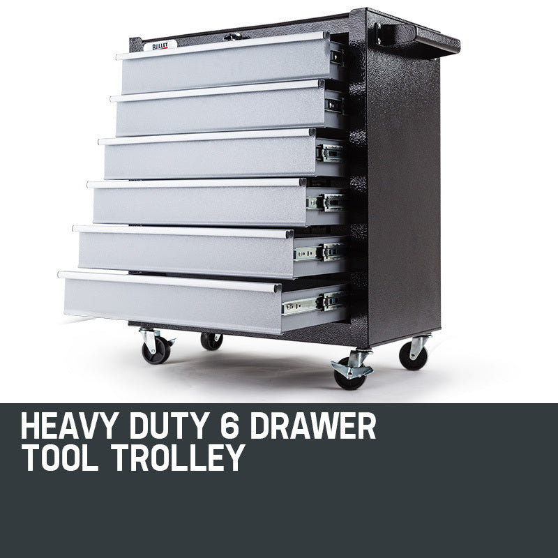 BULLET 6 Drawer Tool Box Cabinet Trolley Garage Toolbox Storage Mechanic Chest