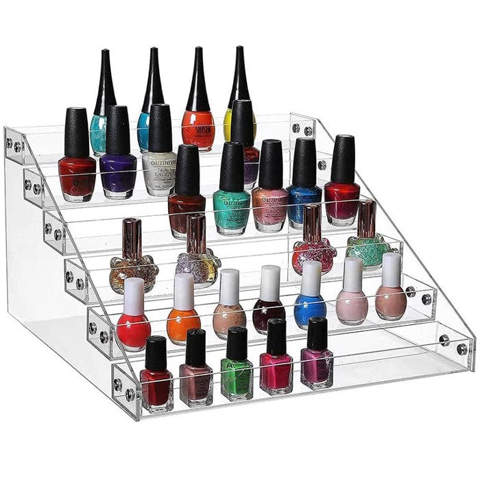 GOMINIMO Nail Polish Organizer 6 Layer Display Stand Holder (Transparent) GO-NPO-100-CS