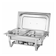 GOMINIMO 9L Chafing Dish Stainless Steel Food Buffet Warmer Pan (2x4.5L Dual Trays) GO-CDB-100-JZY