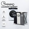 GOMINIMO 135L Foldable Laundry Cloth Hamper with 3 Sections (White+Grey+Black) GO-LB-115-XH