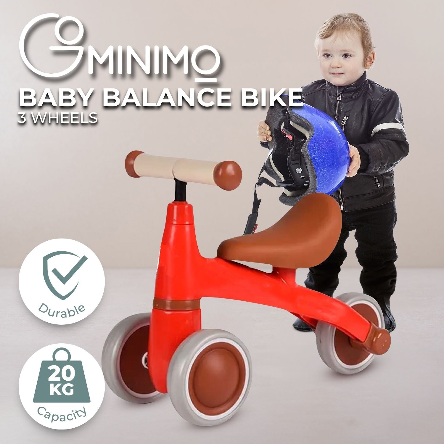 GOMINIMO 3 Wheels Baby Balance Bike (Red) GO-BBK-101-JD