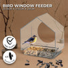 NOVEDEN Window Bird Feeder with Removable Tray Drain Holes and 4 Suction Cups (Transparent) NE-WBF-100-HSXY