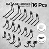 RYNOMATE 16 Pack Garage Hooks Heavy Duty (Black) RNM-HHD-101-NK