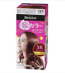 [6-PACK] Kao Japan Blaune White Hair With Foam Hair Dye Natural Series 108ml ( 7 Colors Available ) Rose Brown
